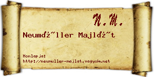 Neumüller Majlát névjegykártya